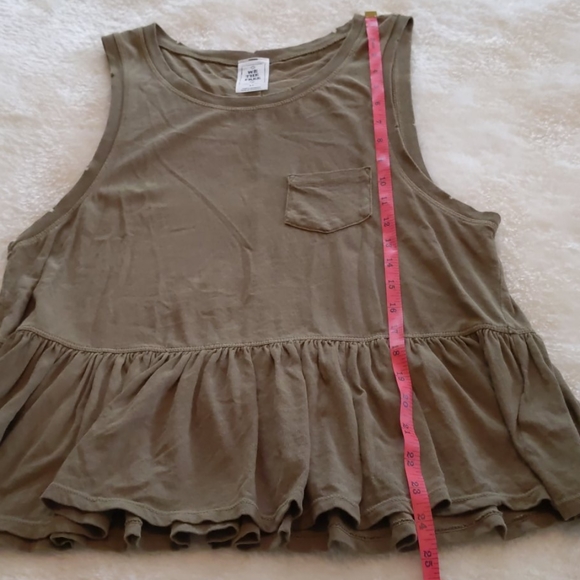 We the Free Continental Peplum Tank, Army Green - Picture 6 of 11